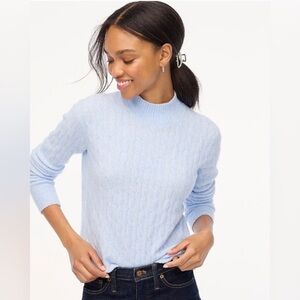 J. Crew Baby Blue Cable-knit Mockneck Sweater in Extra-soft, Size S